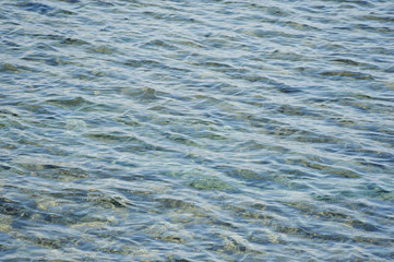 transparent sea water with a texture of the waves