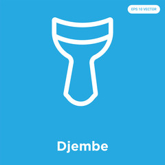 Djembe icon isolated on blue background