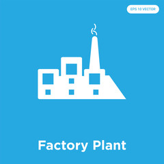Obraz premium Factory Plant icon isolated on blue background