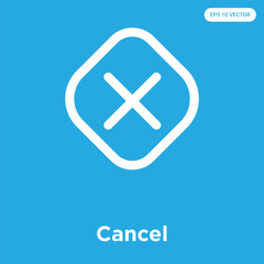 Fototapeta premium Cancel icon isolated on blue background