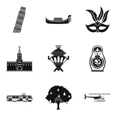 Cultural difference icons set. Simple set of 9 cultural difference vector icons for web isolated on white background