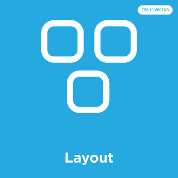 Layout icon isolated on blue background