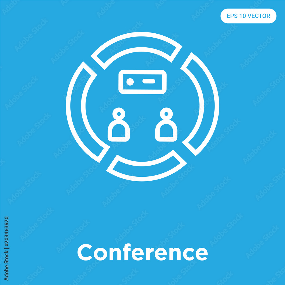 Wall mural Conference icon isolated on blue background