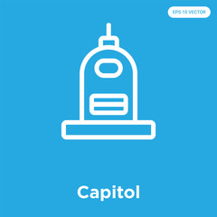 Capitol icon isolated on blue background