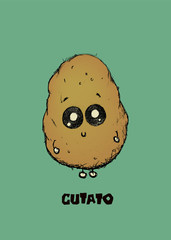 Cute looking potato character