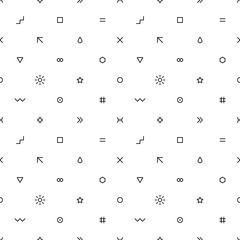 Seamless pattern in thin flat style