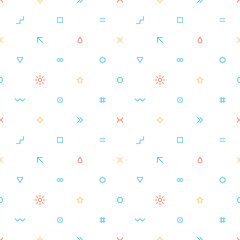 Seamless pattern in thin flat style