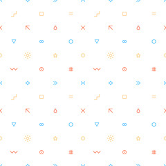 Seamless pattern in thin flat style