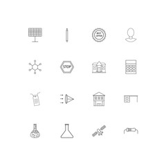 Education And Science linear thin icons set. Outlined simple vector icons
