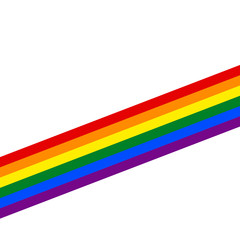 Diagonal ribbon rainbow flag LGBT movement