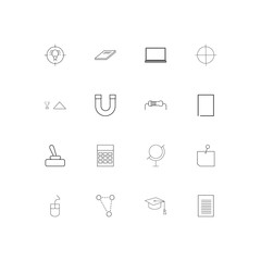 Education And Science linear thin icons set. Outlined simple vector icons