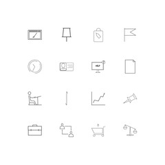 Business linear thin icons set. Outlined simple vector icons