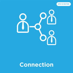 Connection icon isolated on blue background