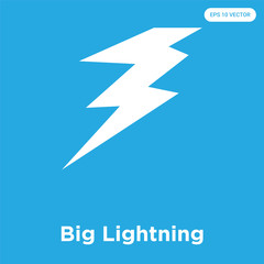 Big Lightning icon isolated on blue background
