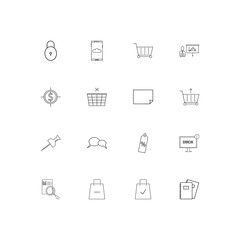 Fototapeta na wymiar Business linear thin icons set. Outlined simple vector icons