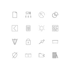 Business linear thin icons set. Outlined simple vector icons