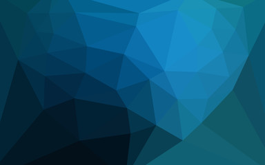 Dark BLUE vector abstract mosaic backdrop with a heart in a centre.