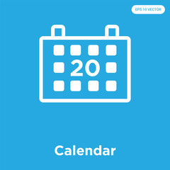 Calendar icon isolated on blue background