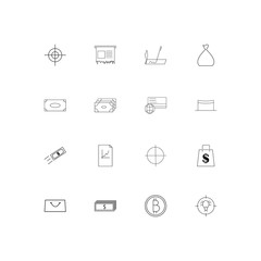 Banking, Finance And Money linear thin icons set. Outlined simple vector icons