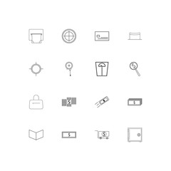 Banking, Finance And Money linear thin icons set. Outlined simple vector icons