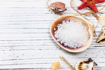 Coarse Sea Salt. Selective focus.