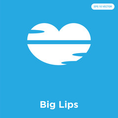 Big Lips icon isolated on blue background