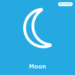 Obraz na płótnie Canvas Moon icon isolated on blue background