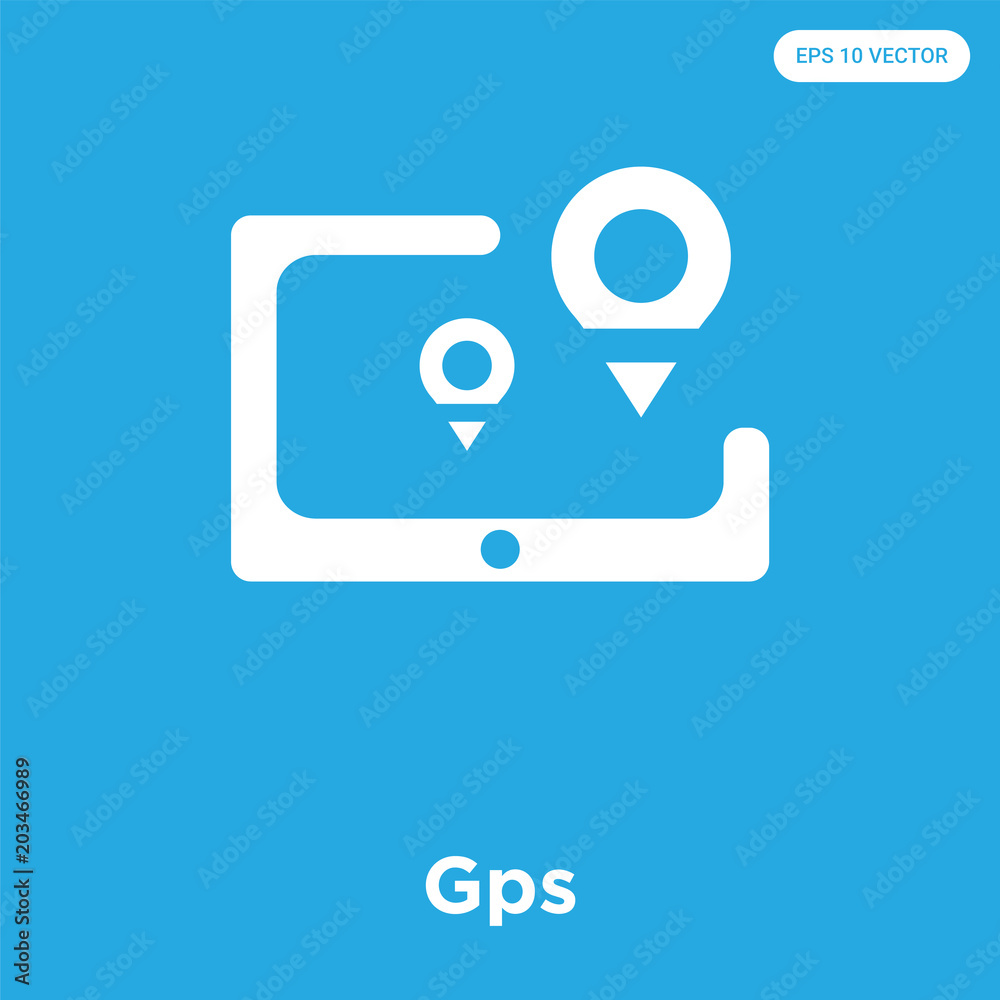 Wall mural Gps icon isolated on blue background