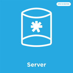 Server icon isolated on blue background