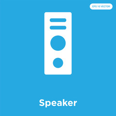 Speaker icon isolated on blue background