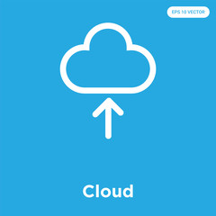 Cloud icon isolated on blue background