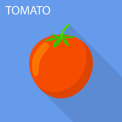 Tomato icon. Flat illustration of tomato vector icon for web design