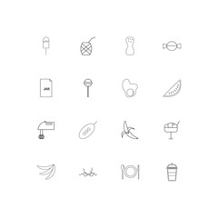 Food And Drink linear thin icons set. Outlined simple vector icons