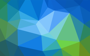 Fototapeta premium Light Blue, Green vector shining triangular backdrop.