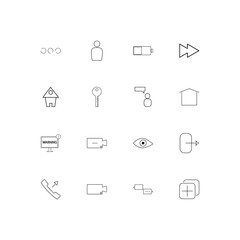 Interface linear thin icons set. Outlined simple vector icons