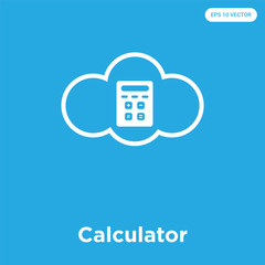 Calculator icon isolated on blue background