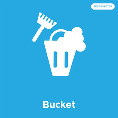 Bucket icon isolated on blue background