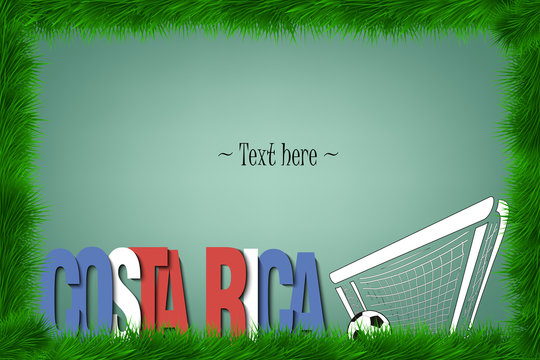Frame. Costa Rica and a soccer ball at the gate