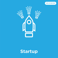 Startup icon isolated on blue background
