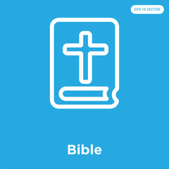 Obraz premium Bible icon isolated on blue background