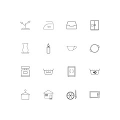 Fototapeta na wymiar Home Appliances linear thin icons set. Outlined simple vector icons