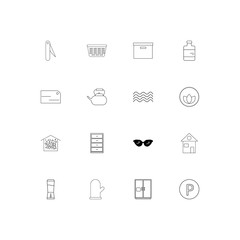 Home Appliances linear thin icons set. Outlined simple vector icons