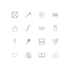 Home Appliances linear thin icons set. Outlined simple vector icons