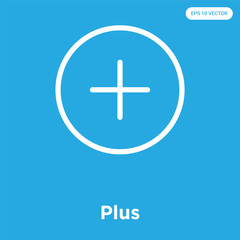 Fototapeta premium Plus icon isolated on blue background