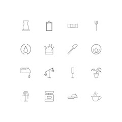 Home Appliances linear thin icons set. Outlined simple vector icons