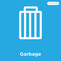 Garbage icon isolated on blue background