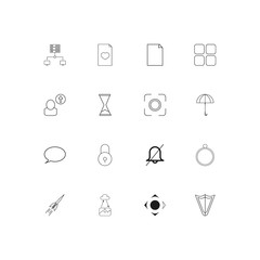 Web linear thin icons set. Outlined simple vector icons