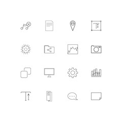 Fototapeta na wymiar Web linear thin icons set. Outlined simple vector icons