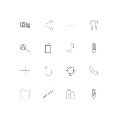 Web linear thin icons set. Outlined simple vector icons