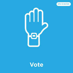 Vote icon isolated on blue background
